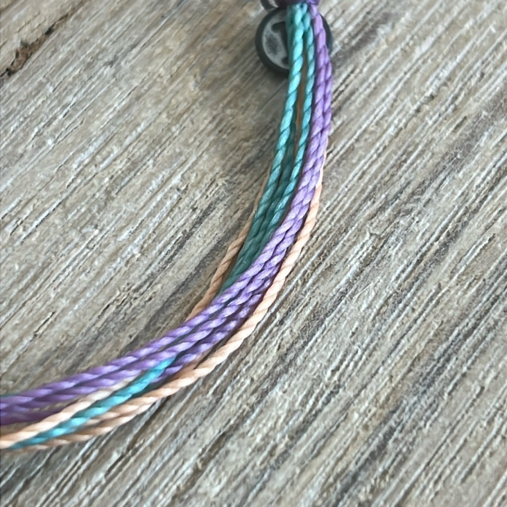 Pura Vida Bracelet Bundle Purple Silver Sand Dollar Shell Sun Beach Rare Woven - Picture 8 of 8